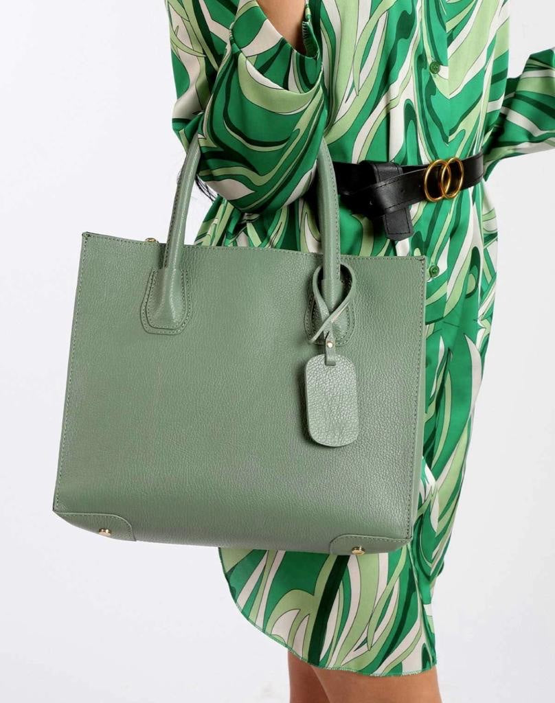 Geanta crem din piele naturala Vera