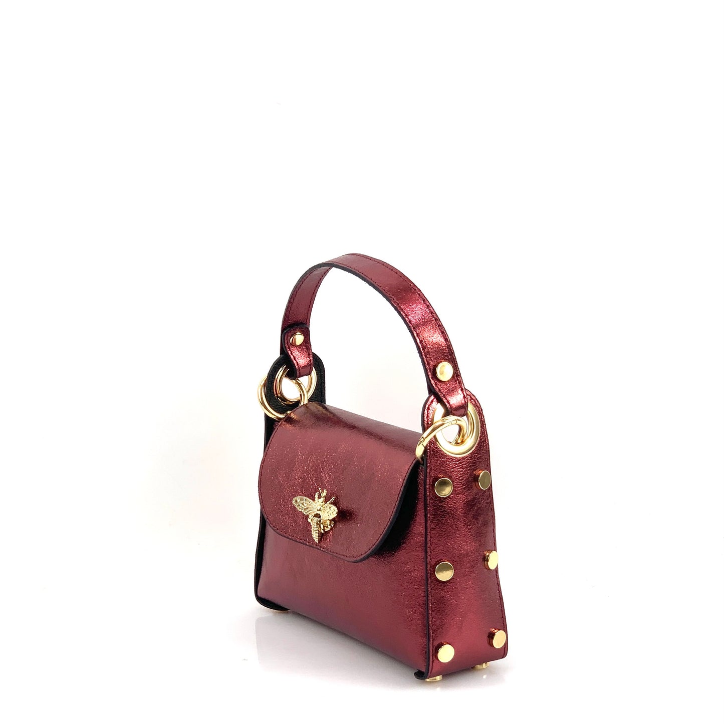Geanta rosu bordeaux sidef din piele naturala Bee Prety