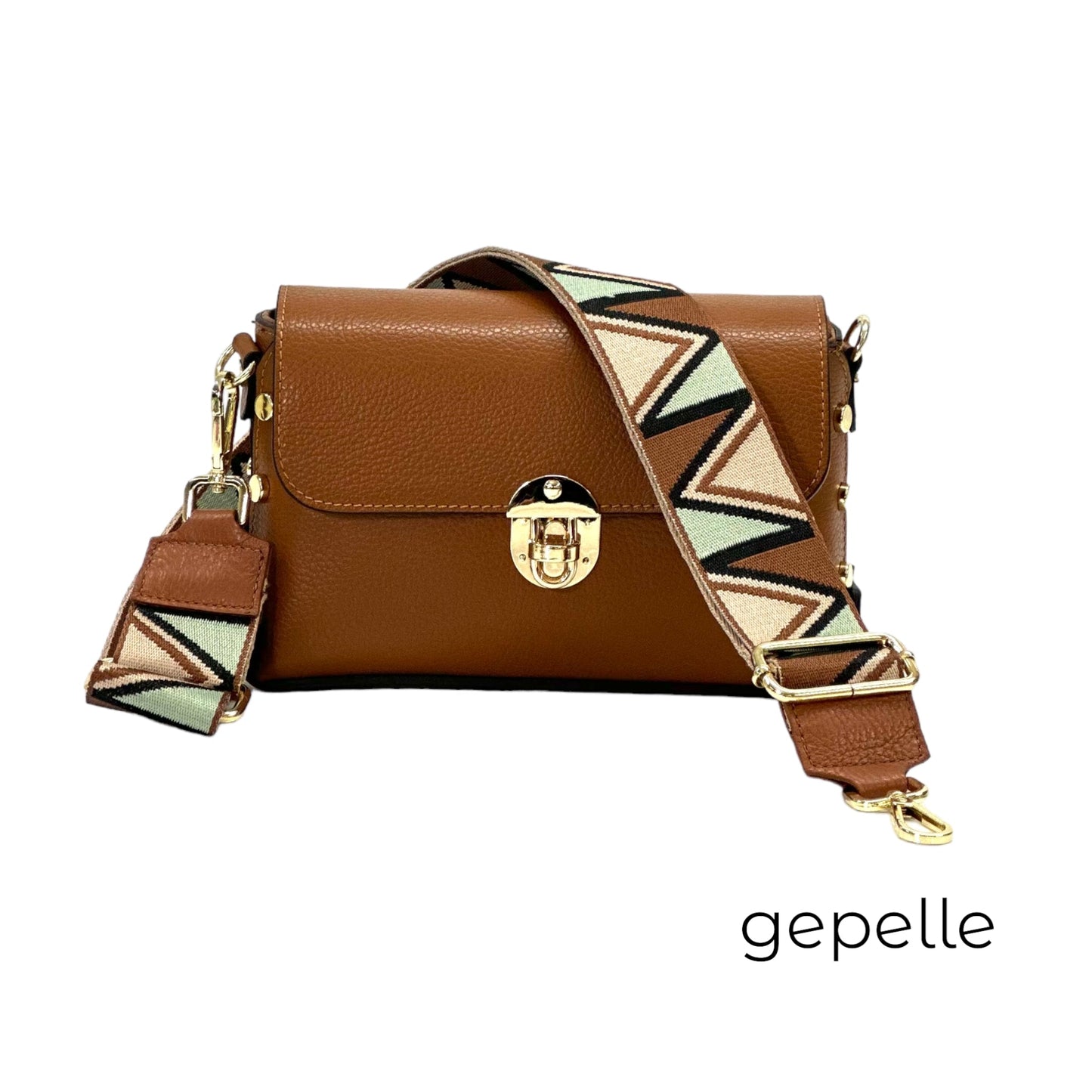 Geanta bej inchis din piele naturala Teresa