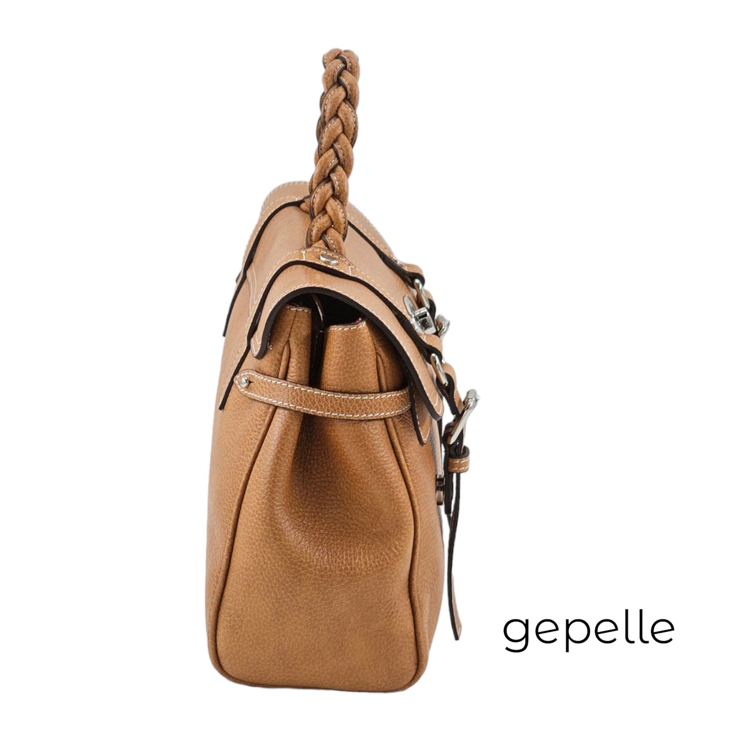 Geanta camel din piele naturala Mirabella