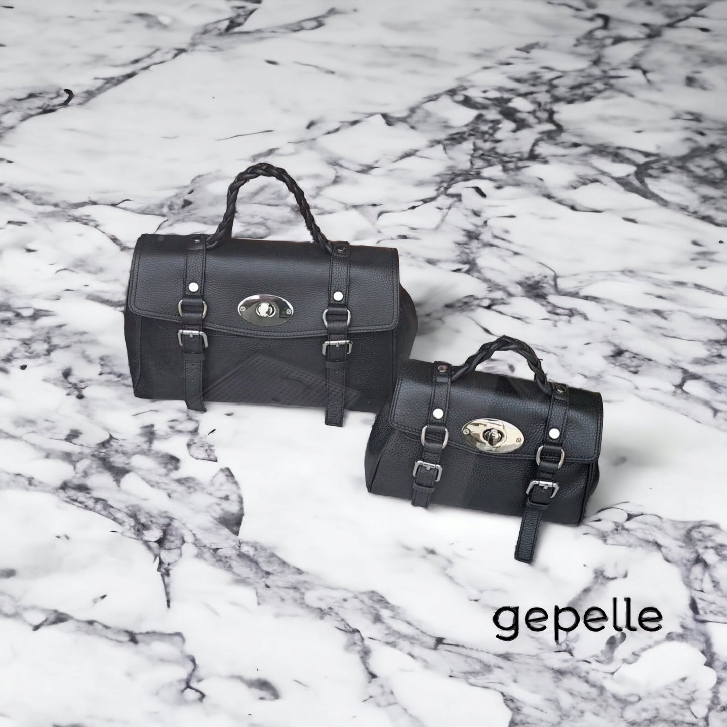 Geanta neagra din piele naturala Mirabella