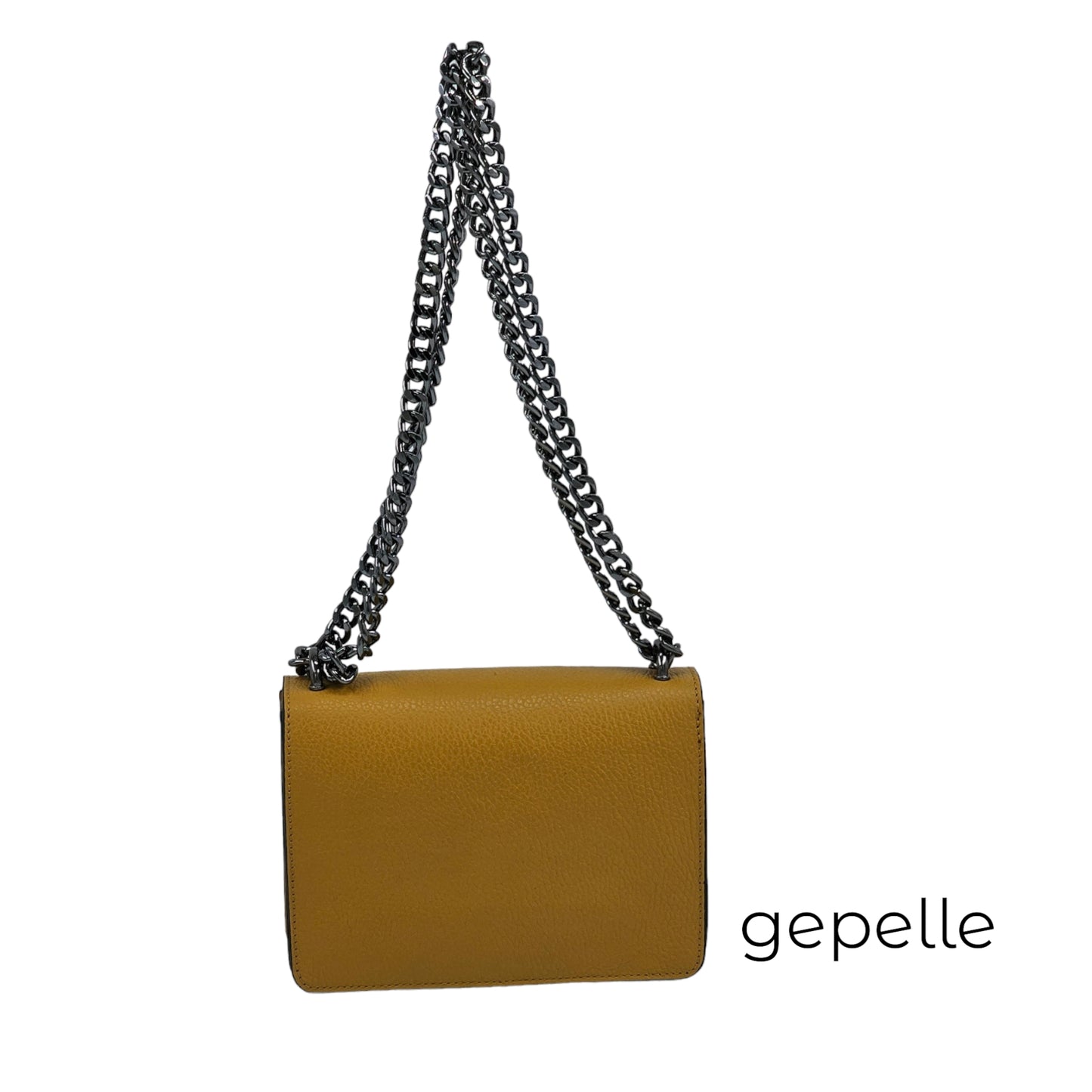 Geanta galben mustar din piele naturala Keith mini