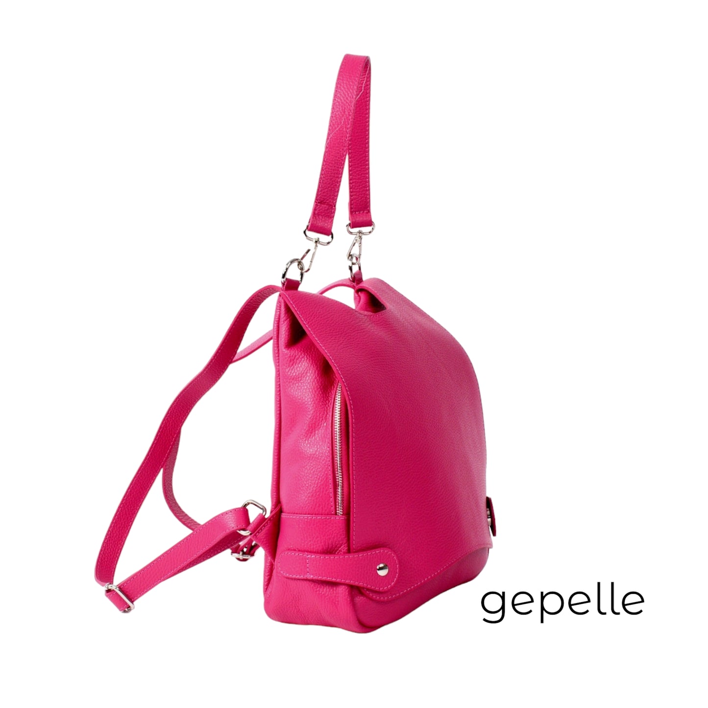Geanta / rucsac roz/fuchsia din piele naturala Petra