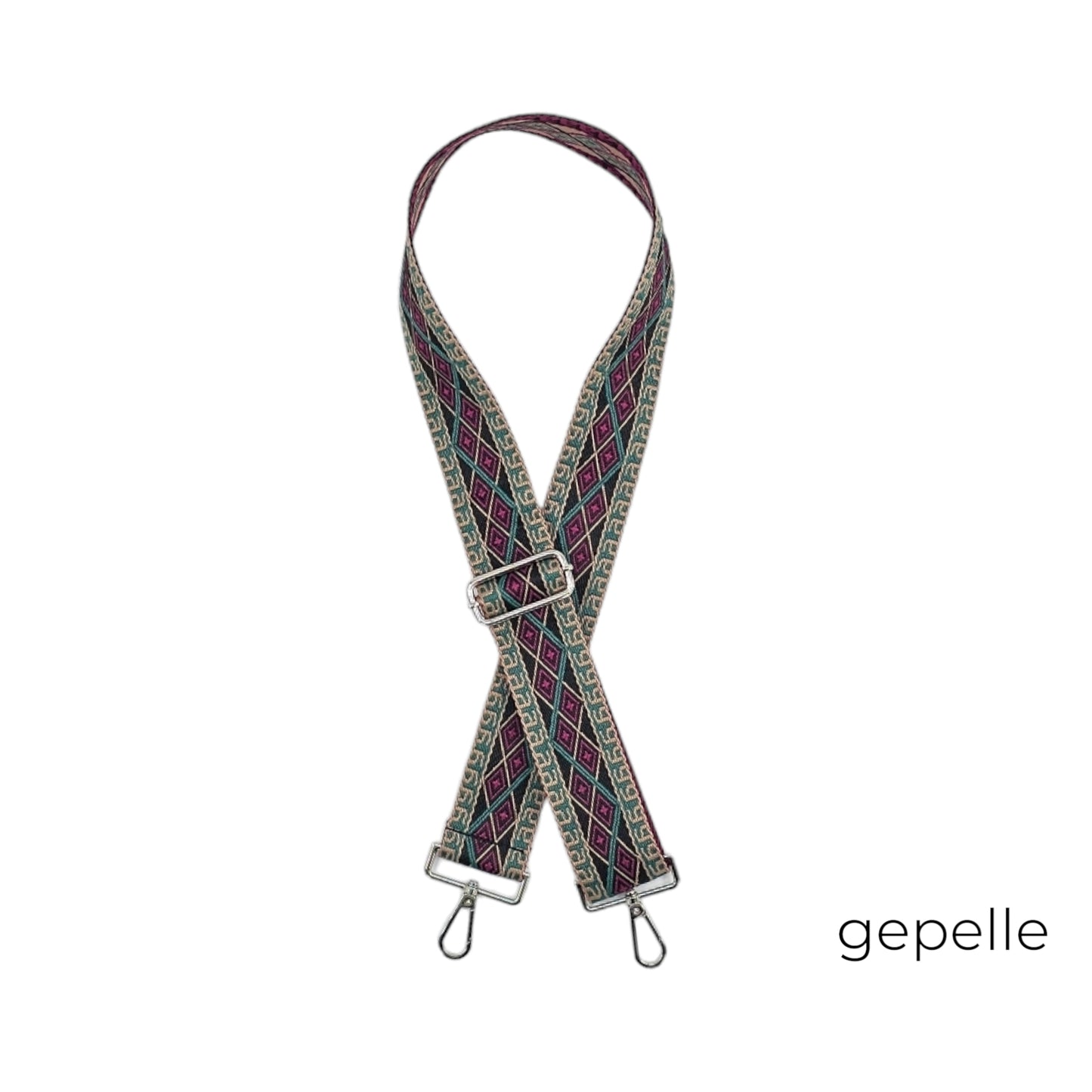 Curea textila negra cu magenta