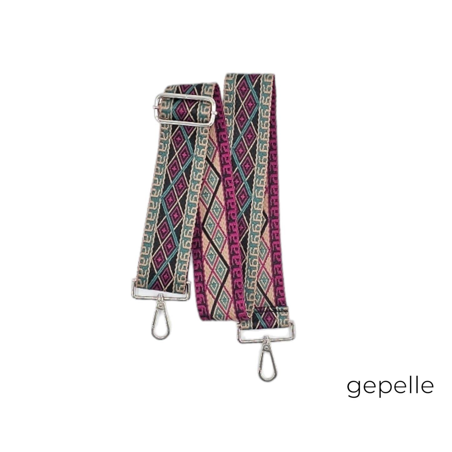 Curea textila negra cu magenta