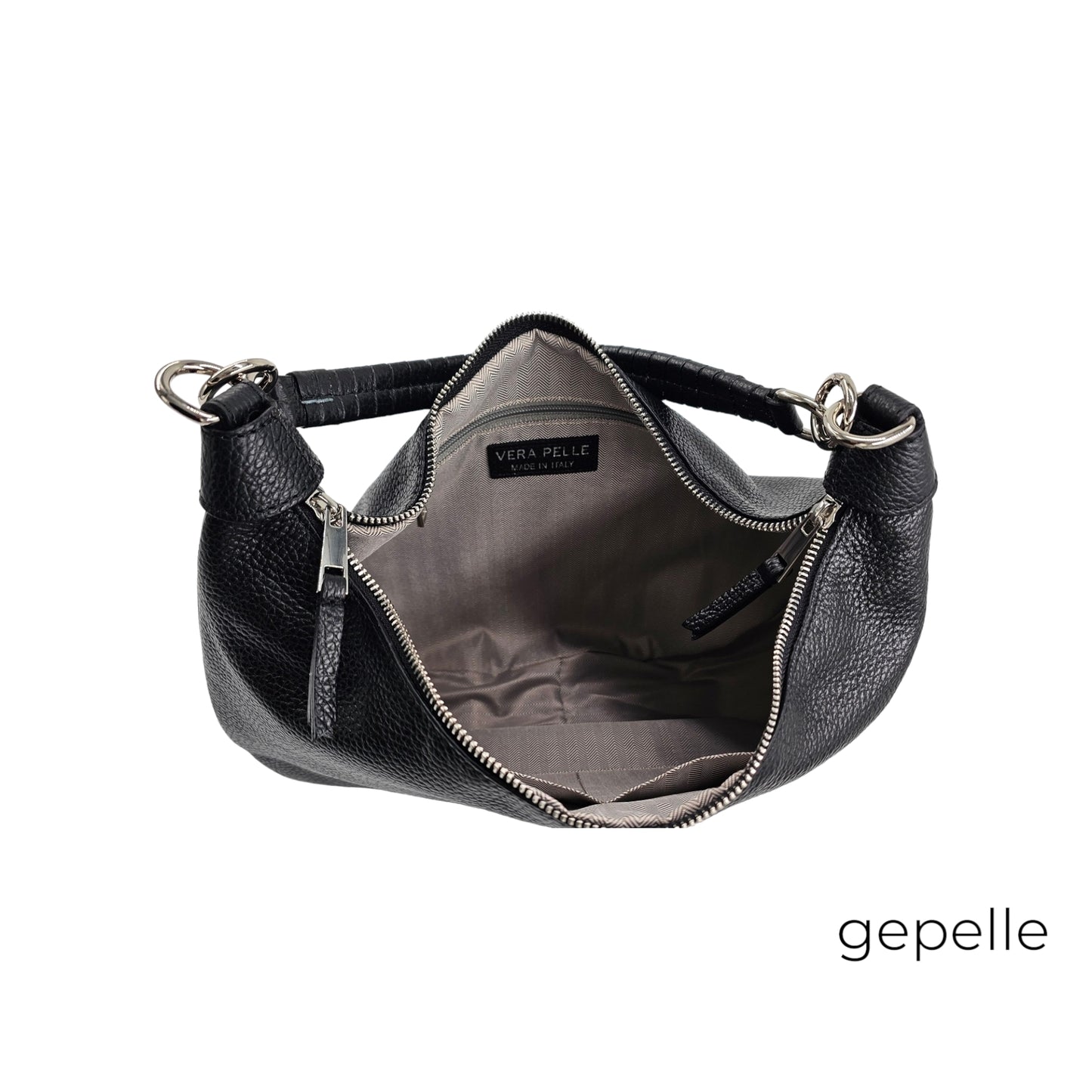 Geanta neagra din piele naturala Herra