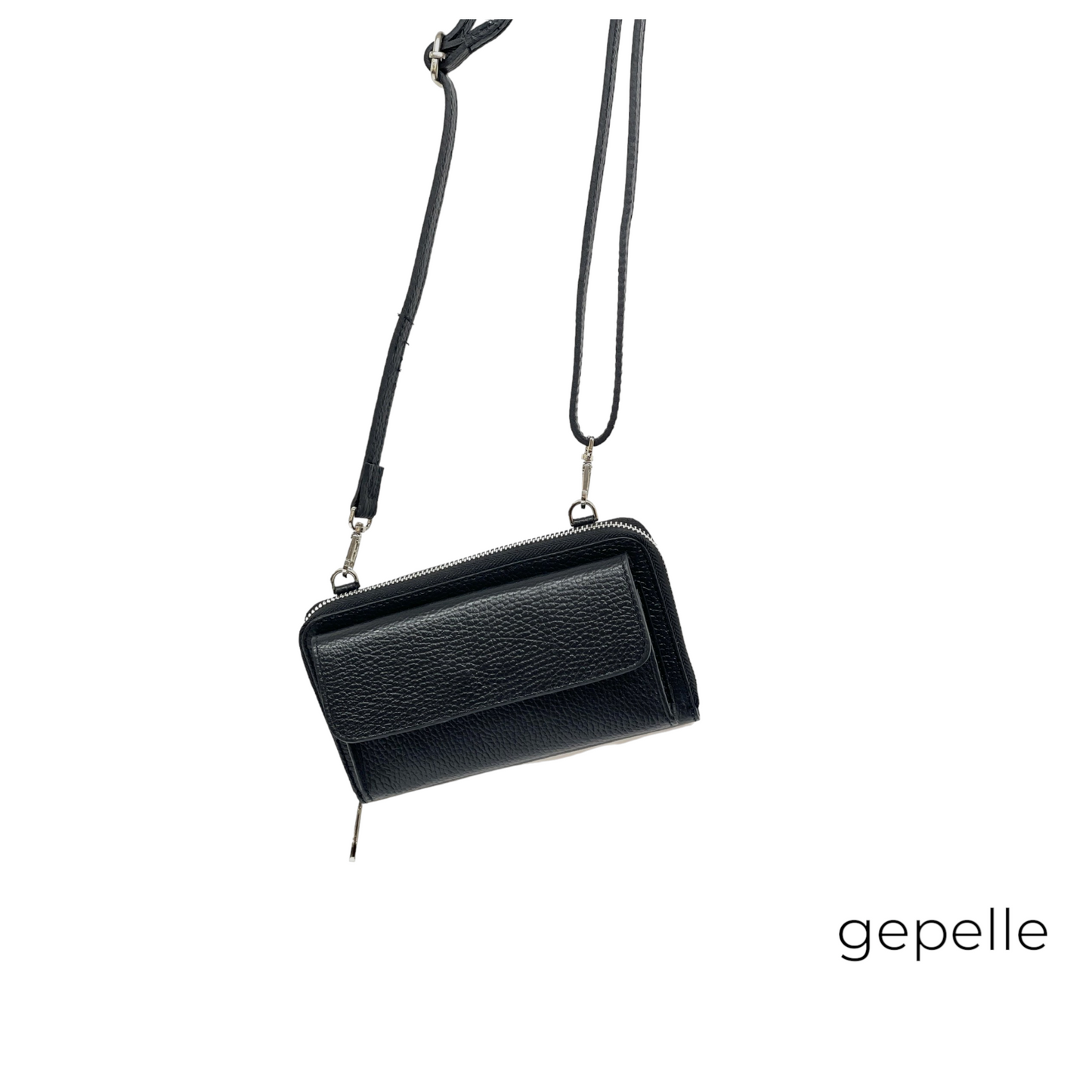 Geanta neagra / portmoneu negru din piele naturala Theea