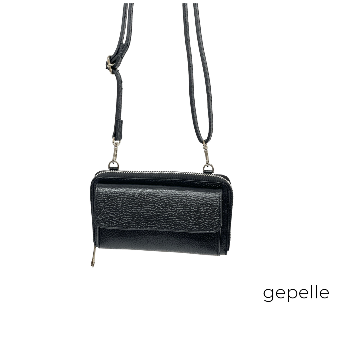 Geanta neagra / portmoneu negru din piele naturala Theea