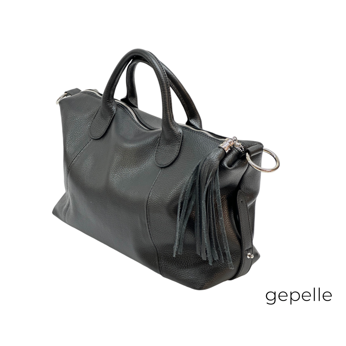 Geanta neagra din piele naturala Marena