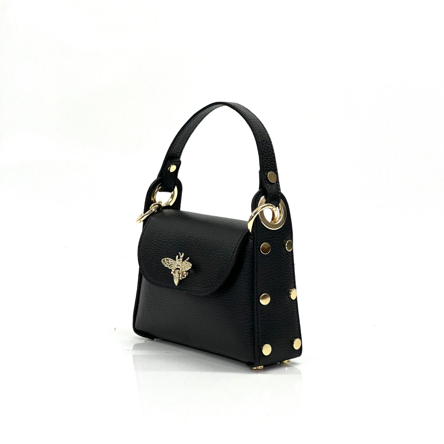 Geanta neagra din piele naturala Bee Prety