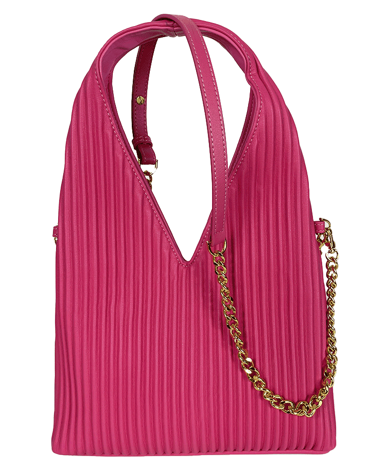 Geanta roz fuchsia din piele naturala Irisha