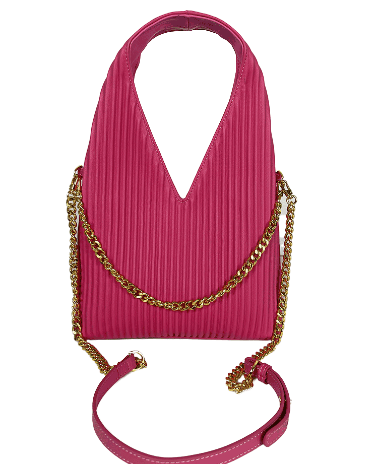 Geanta roz fuchsia din piele naturala Irisha