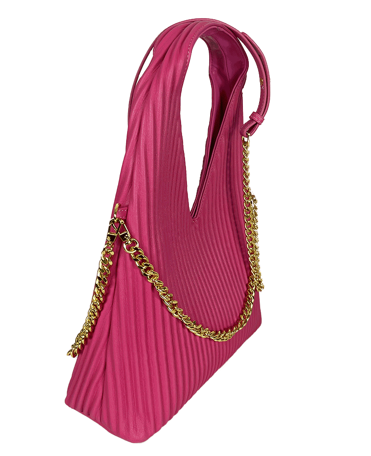 Geanta roz fuchsia din piele naturala Irisha