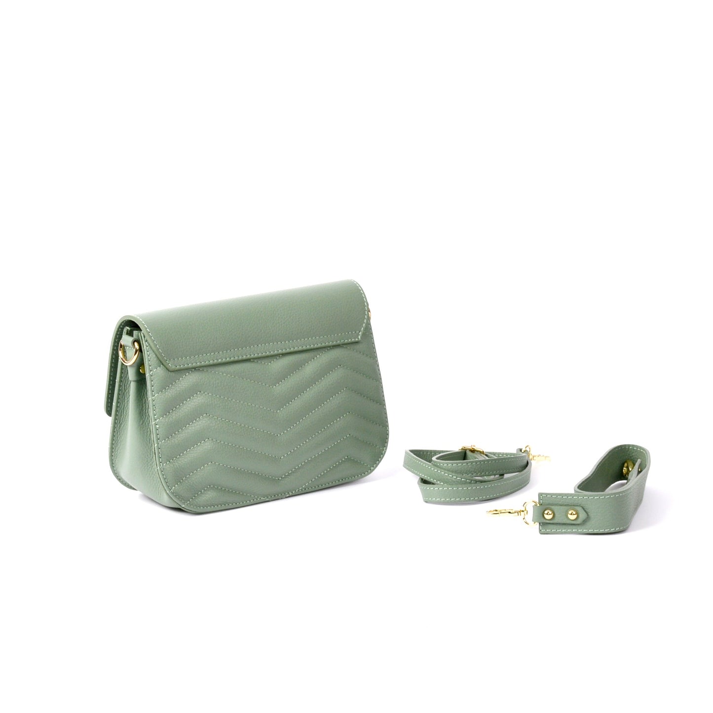 Geanta verde menta din piele naturala Roa