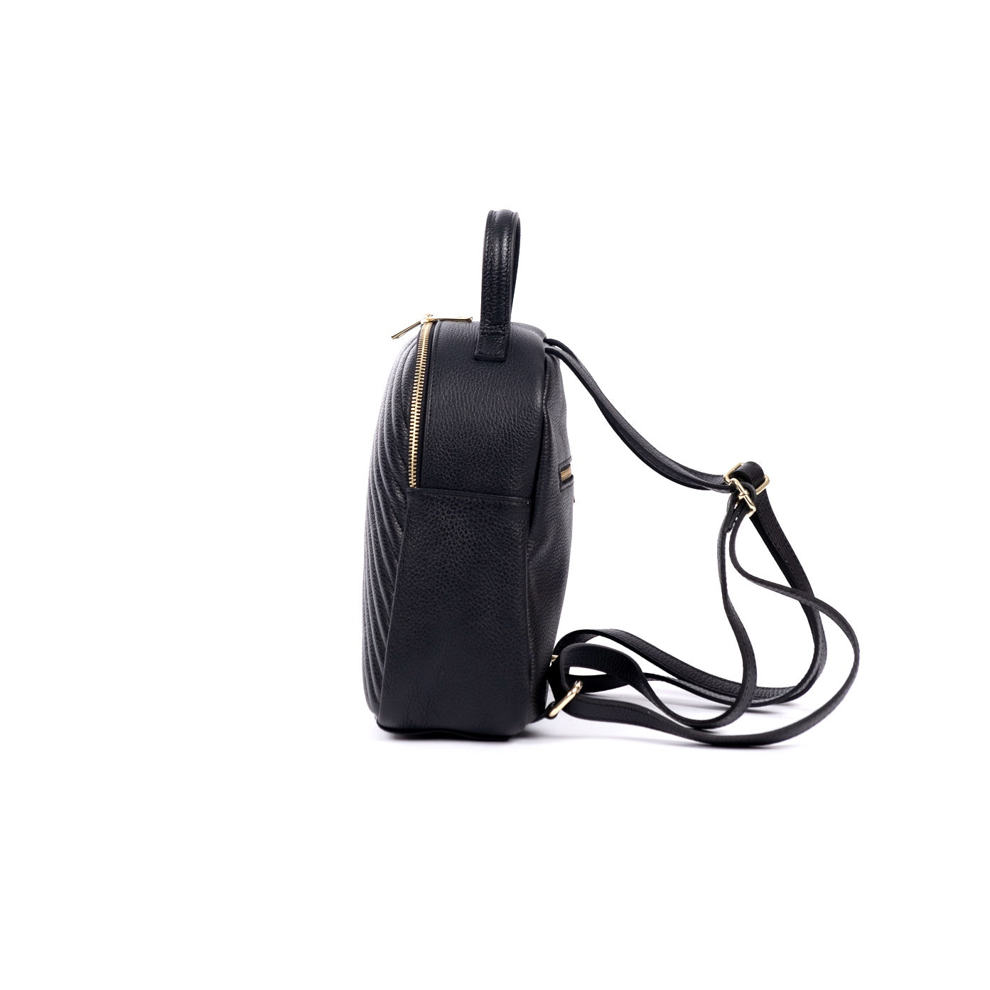 Rucsac negru din piele naturala Velvet