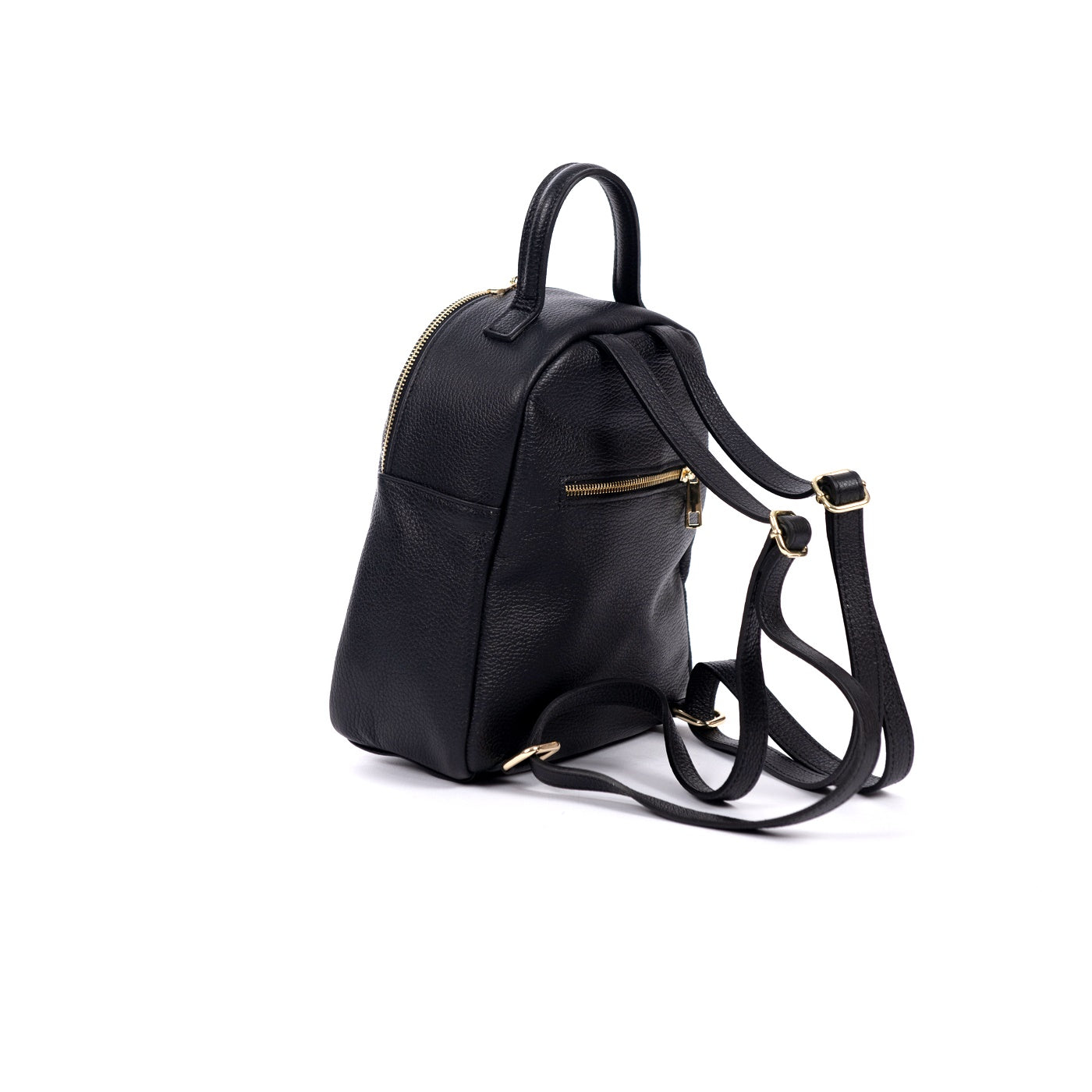 Rucsac negru din piele naturala Velvet