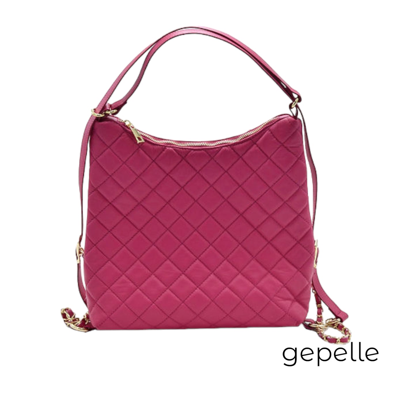 Geanta / rucsac roz fuchsia din piele naturala Paloma