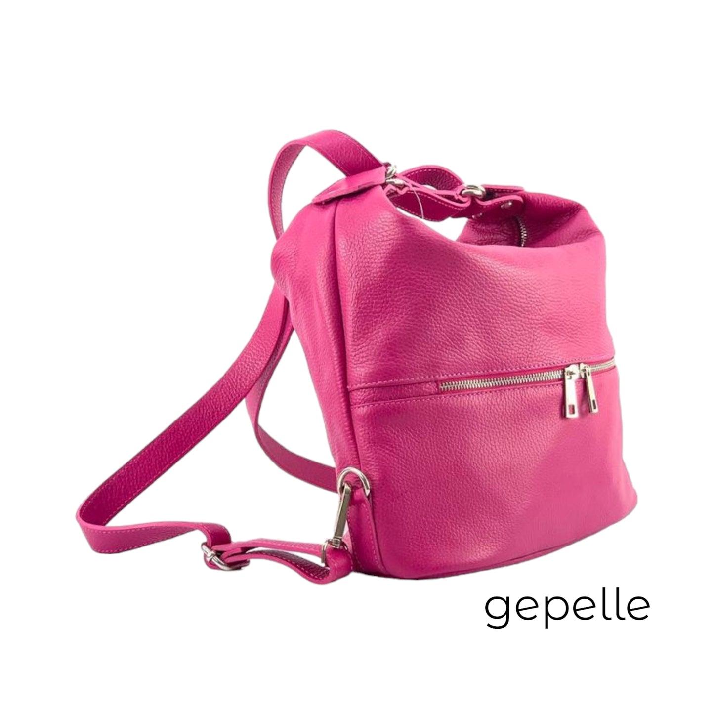 Geanta / rucsac roz/fuchsia din piele naturala Pamela