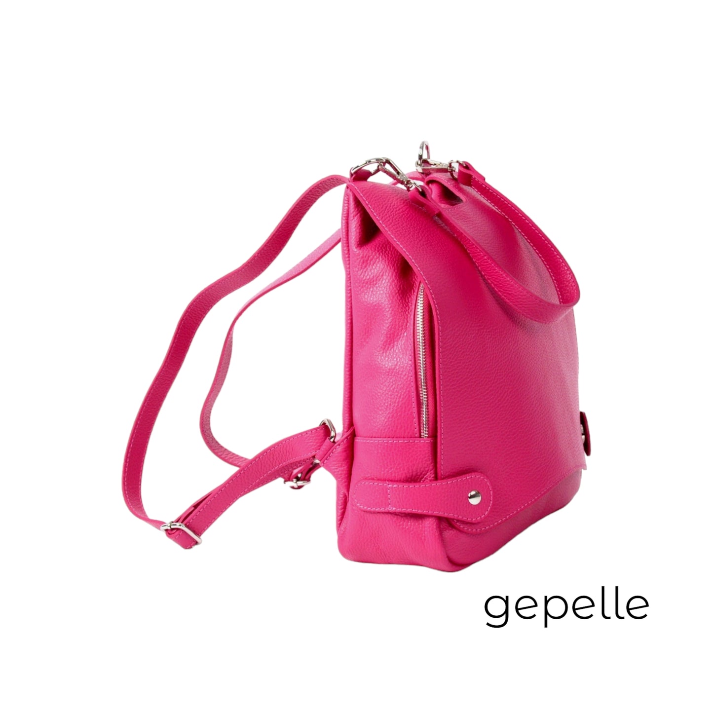 Geanta / rucsac roz/fuchsia din piele naturala Petra