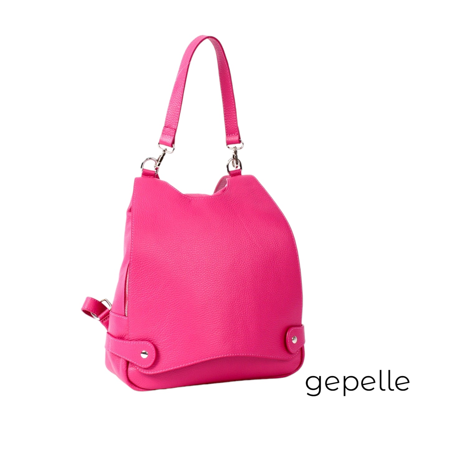 Geanta / rucsac fuchsia din piele naturala Petra