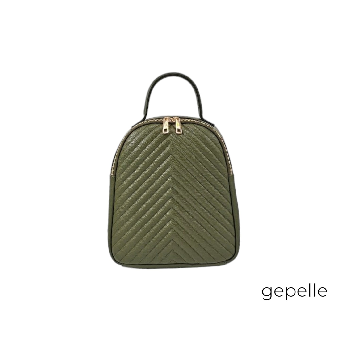 Rucsac verde army din piele naturala Velvet