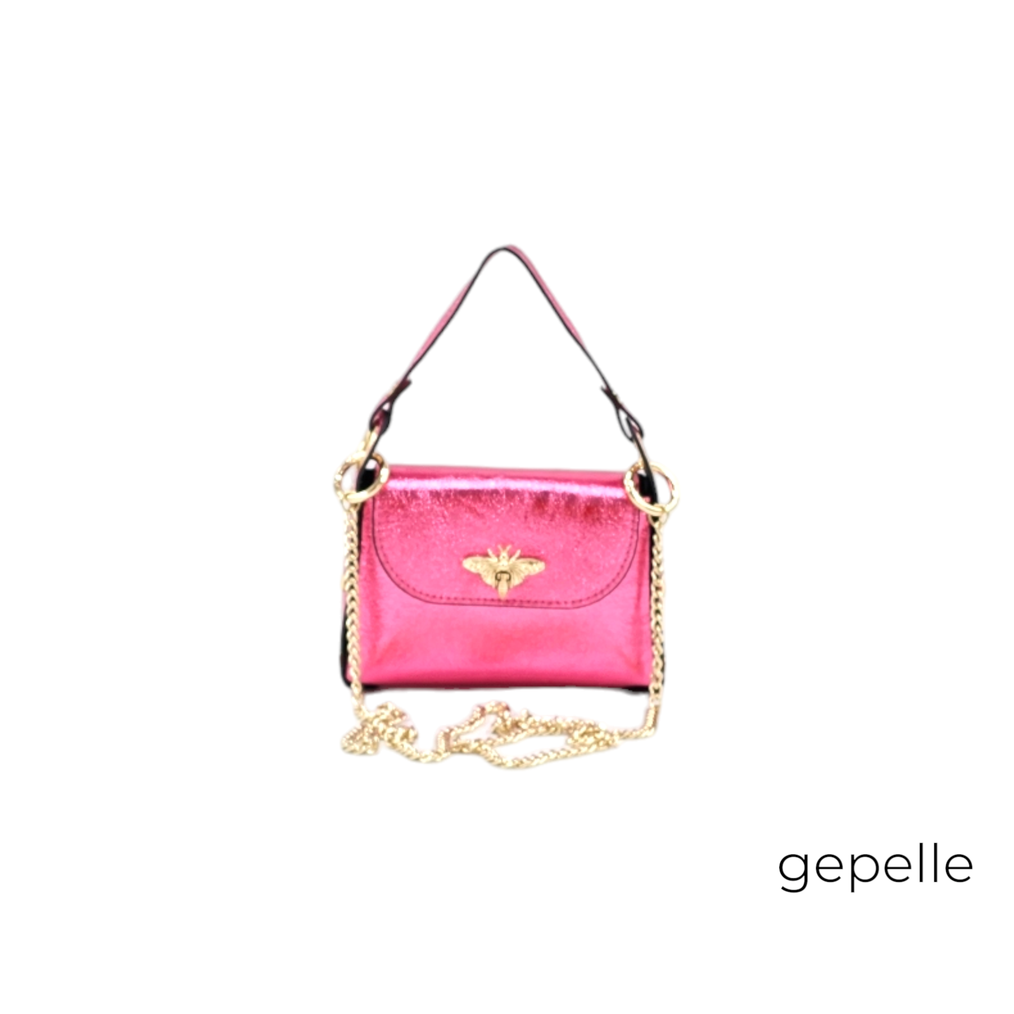 Geanta roz sidef din piele naturala Bee Prety – gentipiele