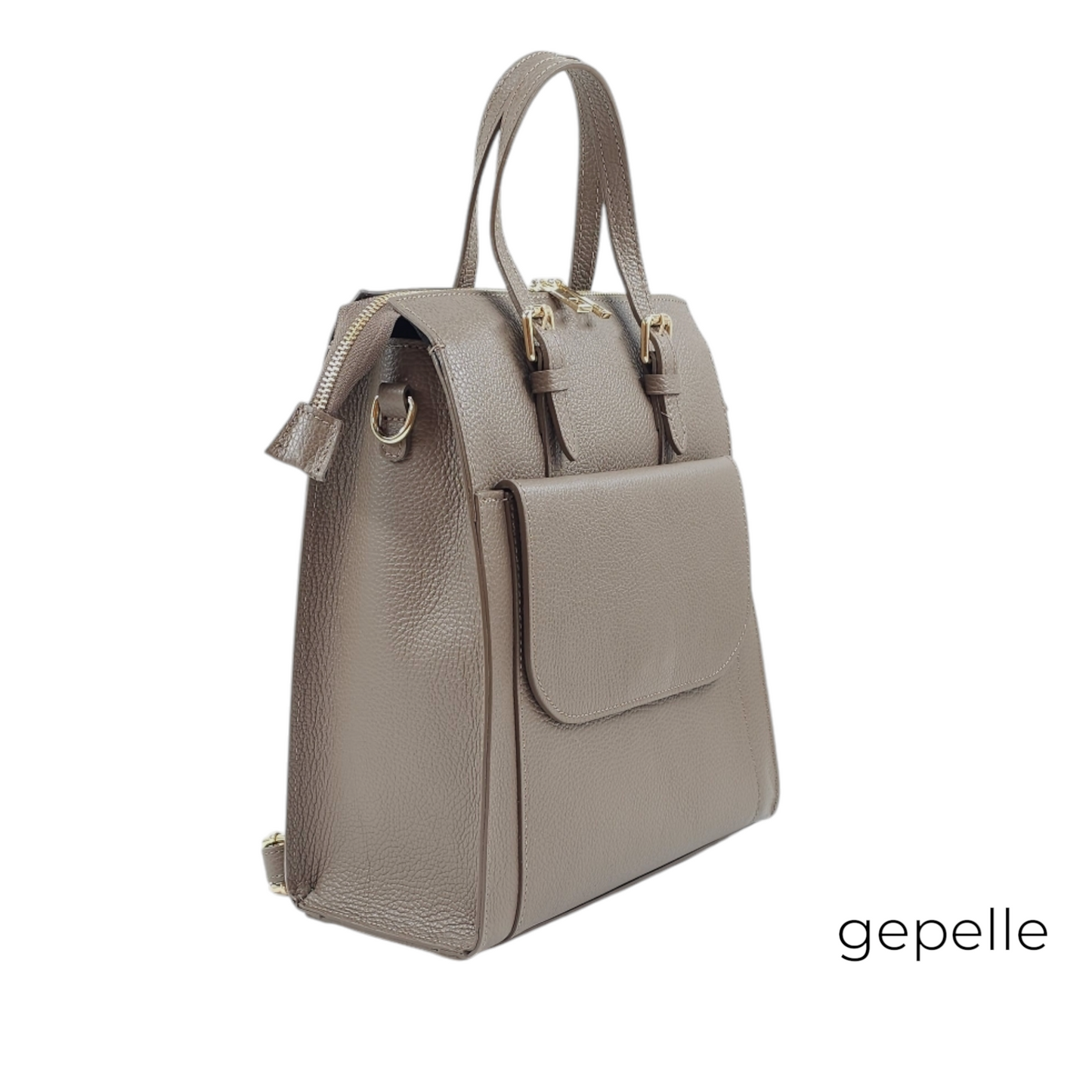 Geanta rucsac gri din piele naturala Ophelia