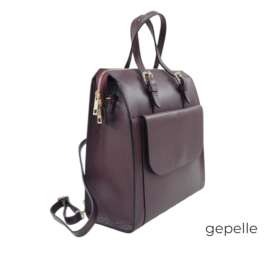 Geanta rucsac bordo din piele naturala Ophelia